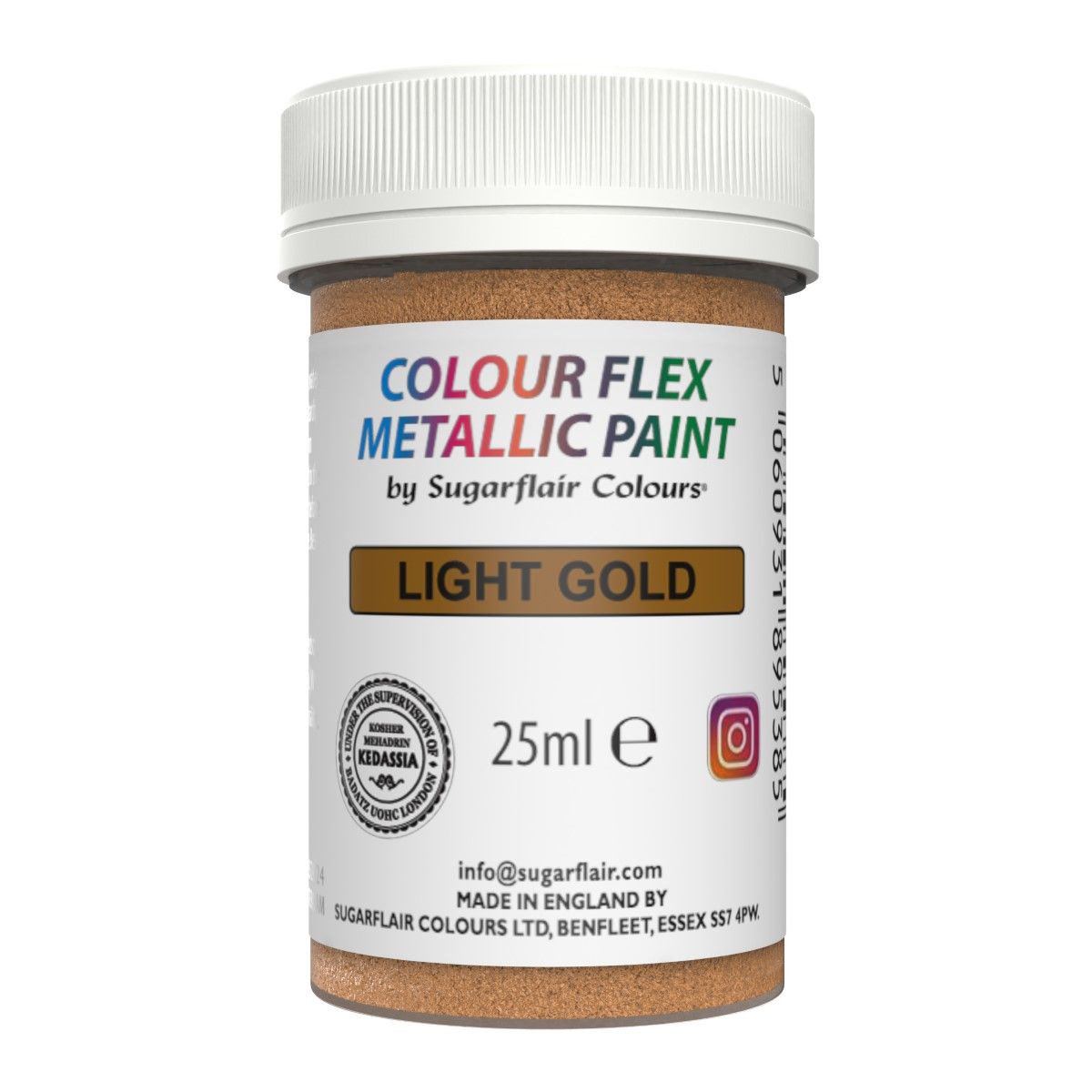 Sugarflair Ätbar Metallisk Färg - Light Gold