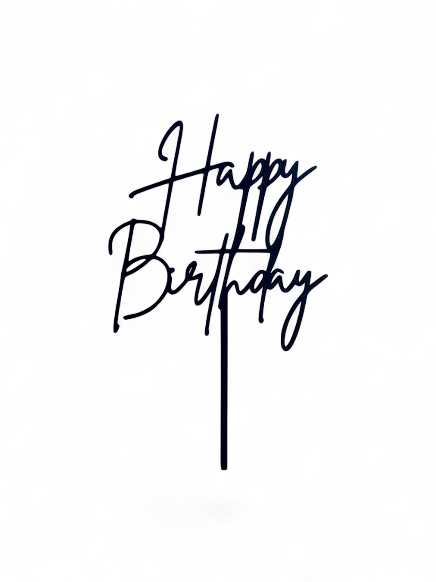 Cake Topper Happy Birthday - Svart