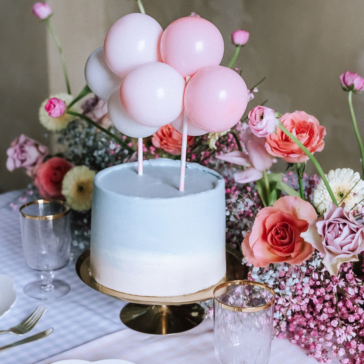 Cake Topper Ballonger - Rosa