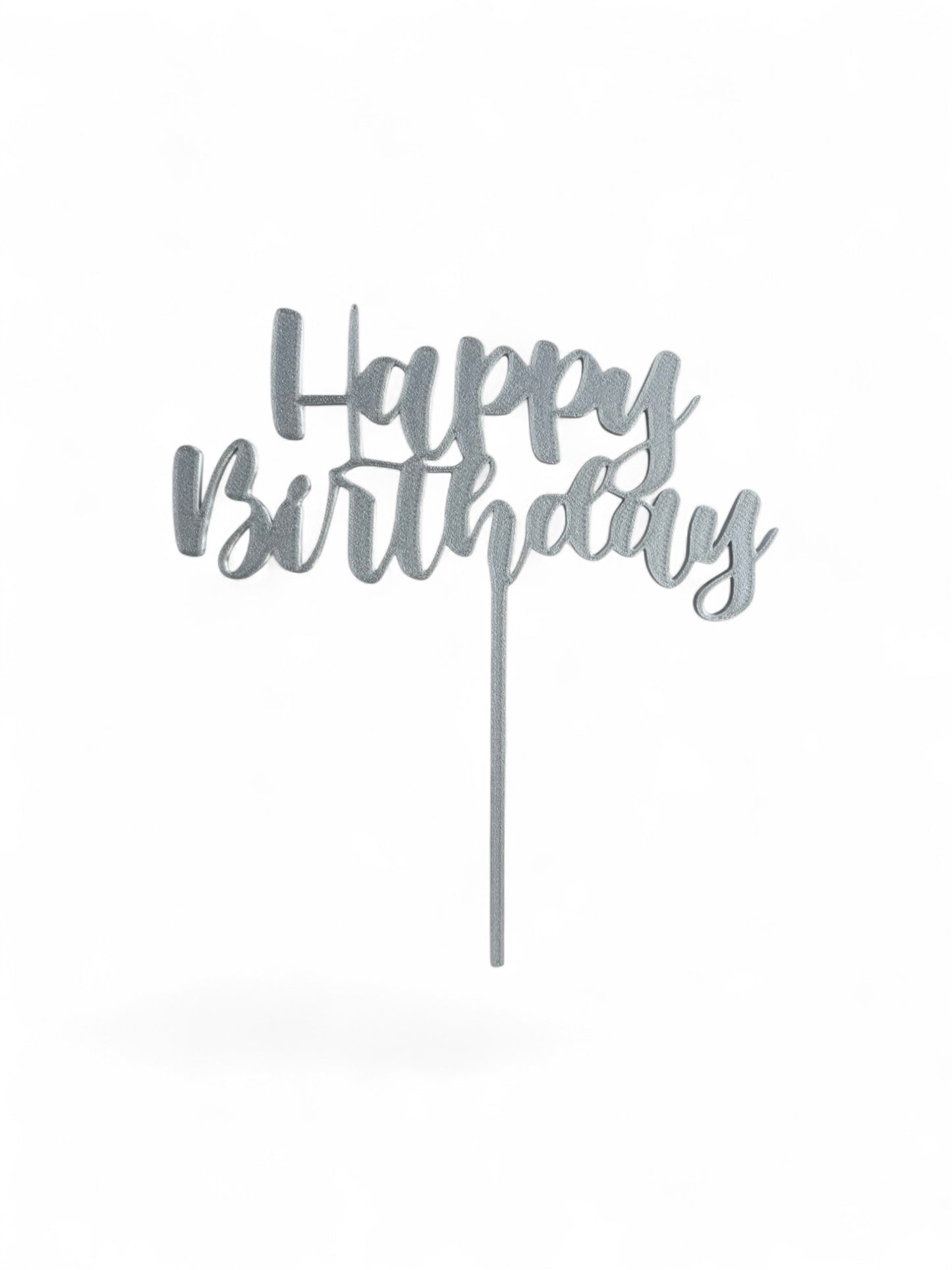 Cake Topper Happy Birthday- Guld/Silver