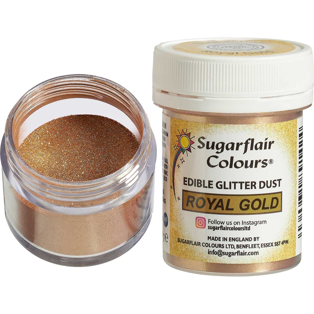 Sugarflair Ätbart Glitter Pulver - Royal Gold