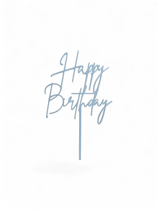Cake Topper Happy Birthday - Blå