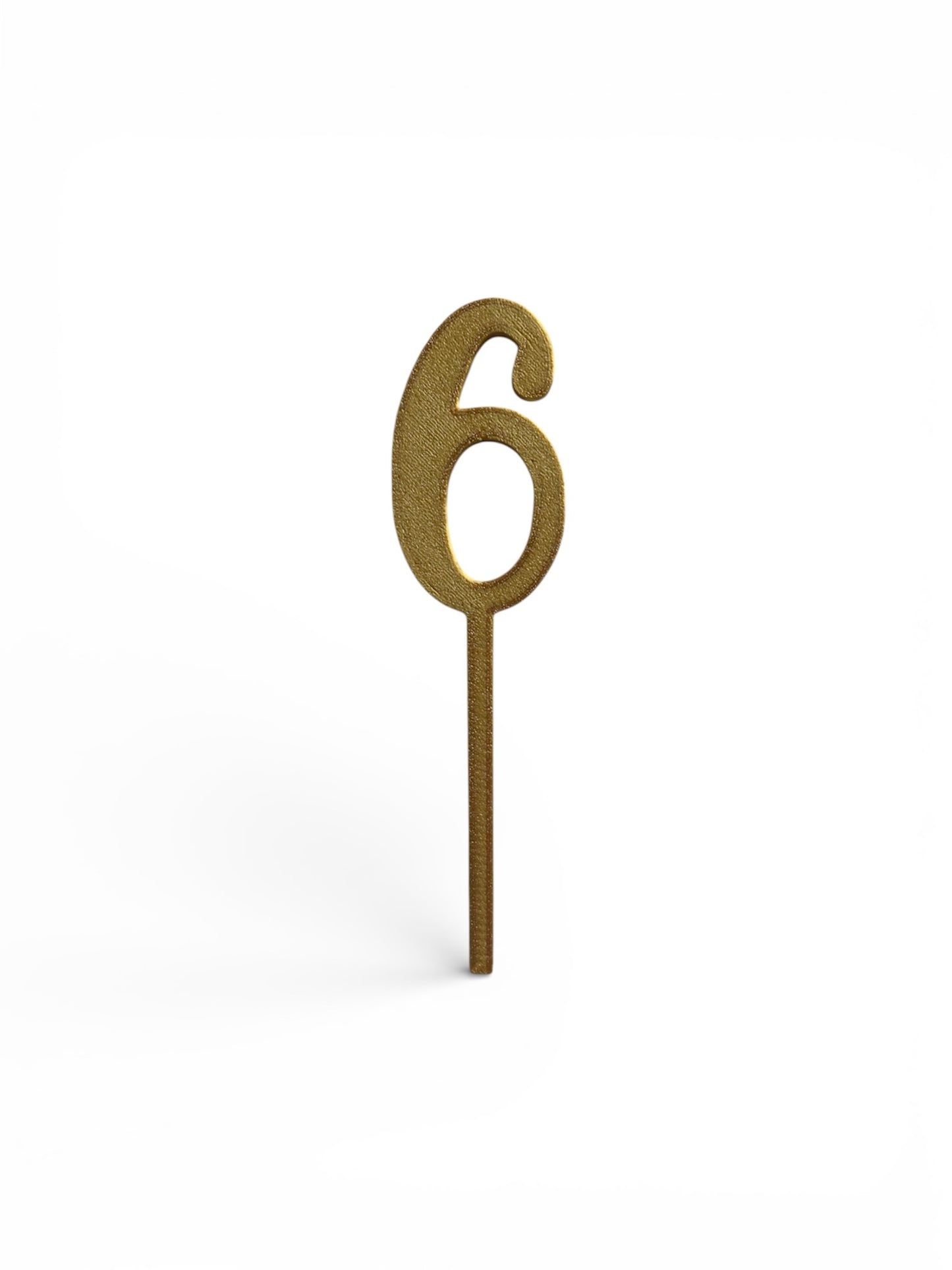 Cake Topper Siffra - 6 Guld/Silver