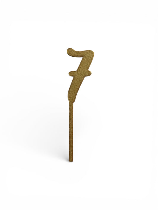 Cake Topper Siffra - 7 Guld/Silver
