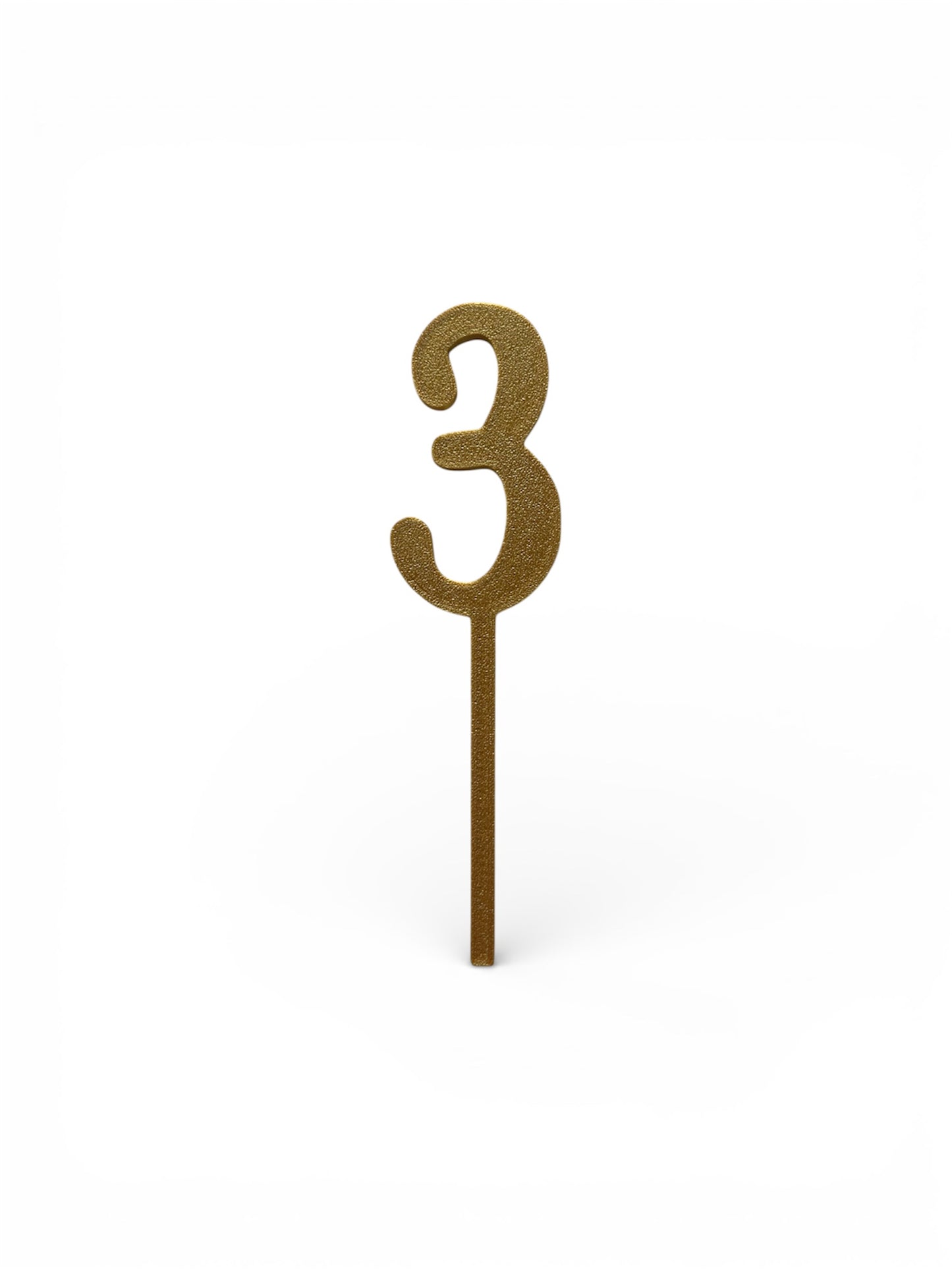 Cake Topper Siffra - 3 Guld/Silver