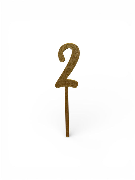 Cake Topper Siffra - 2 Guld/Silver