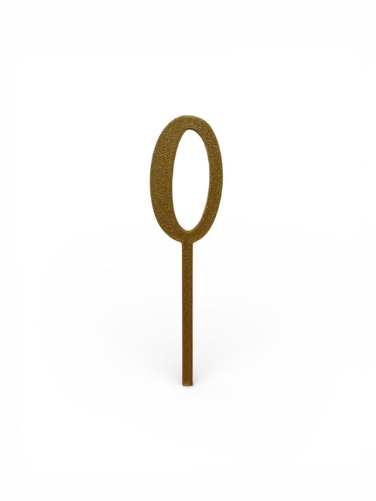 Cake Topper Siffra - 0 Guld/Silver