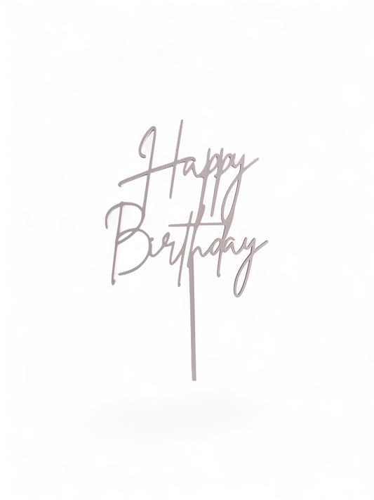 Cake Topper Happy Birthday - Rosa