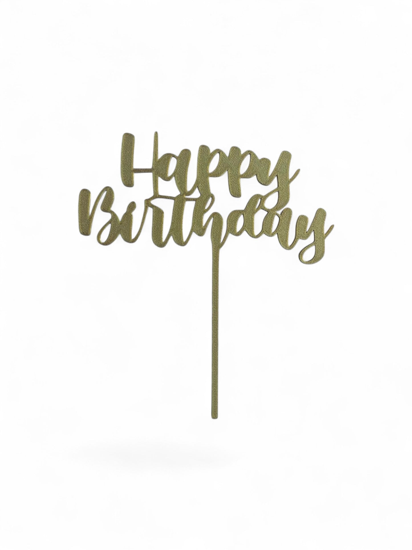 Cake Topper Happy Birthday- Guld/Silver
