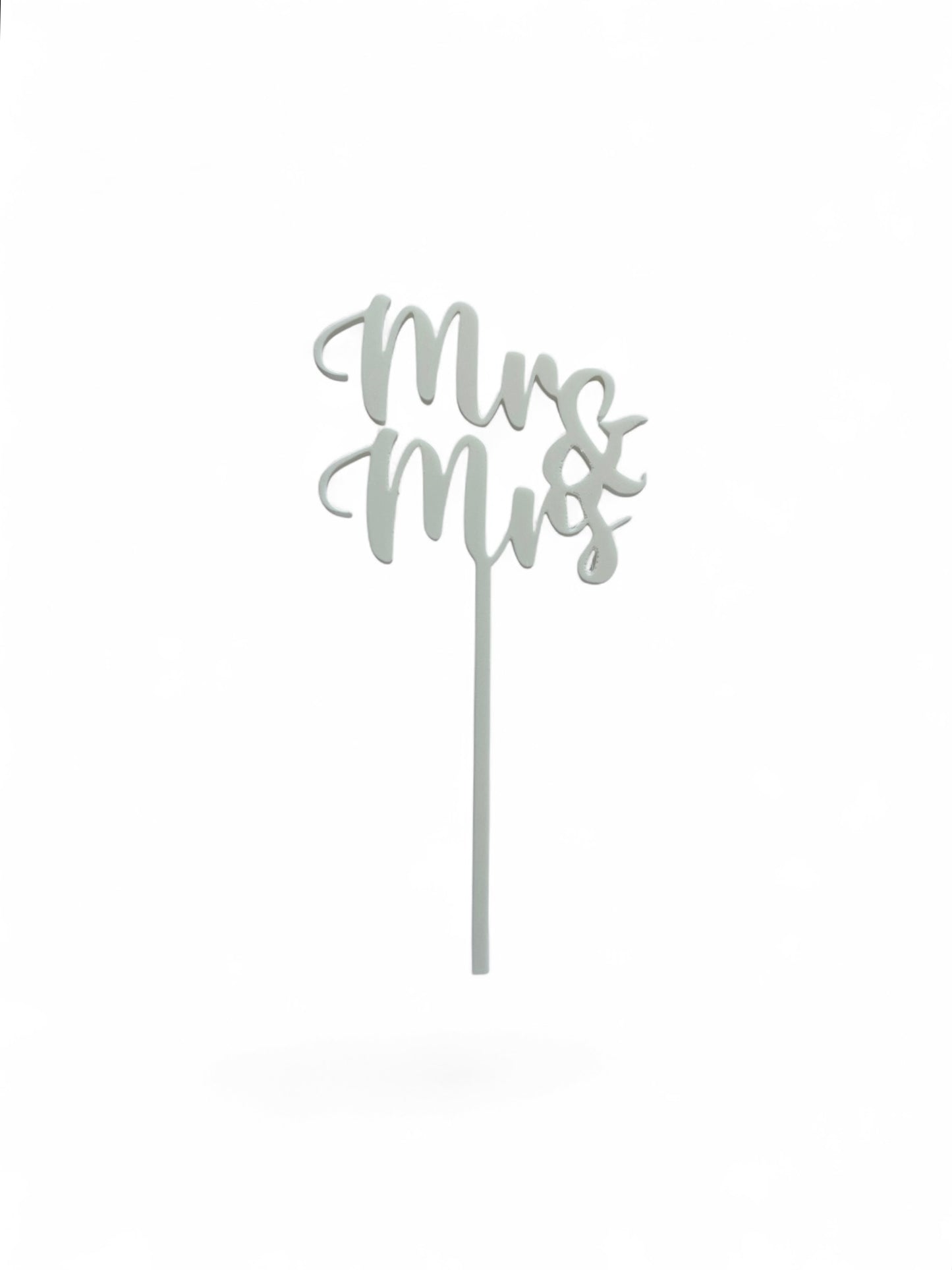 Cake Topper Mr & Mrs - Guld/Silver/Vit