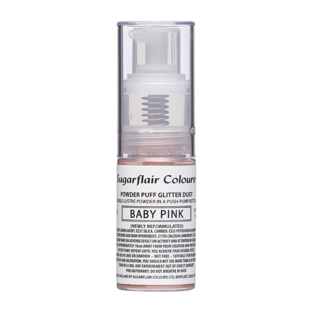Sugarflair Ätbart Glitter Pump Spray - Baby Pink