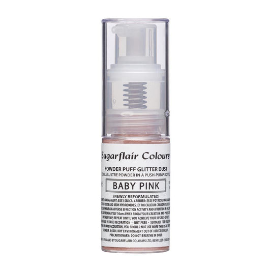 Sugarflair Ätbart Glitter Pump Spray - Baby Pink